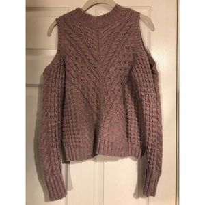 knit cold shoulder sweater